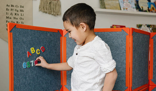 The Letters and Numbers pack by Superspace enhances creativity in the classroom and at home. The giant magnetic tiles are sold separately. 